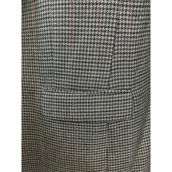 VTG Stafford 44S‎ Gray Houndstooth Check Wool Blend Tweed 2 Roll 1 Sport Coat